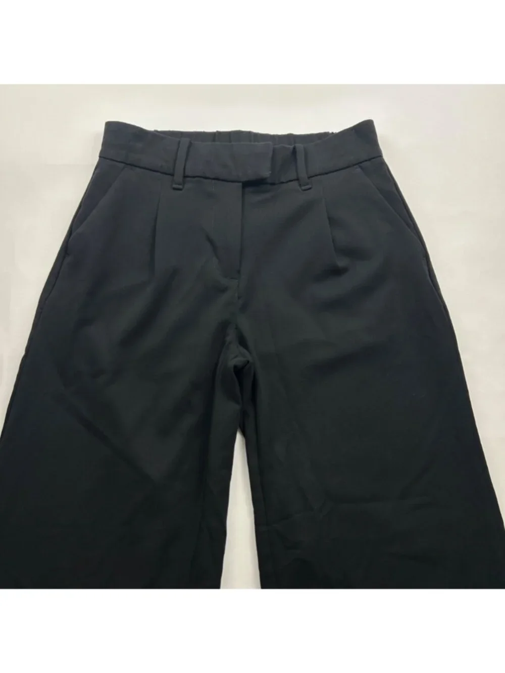 American Eagle Black Soft Drape Wide Leg Canvas Pant 000R